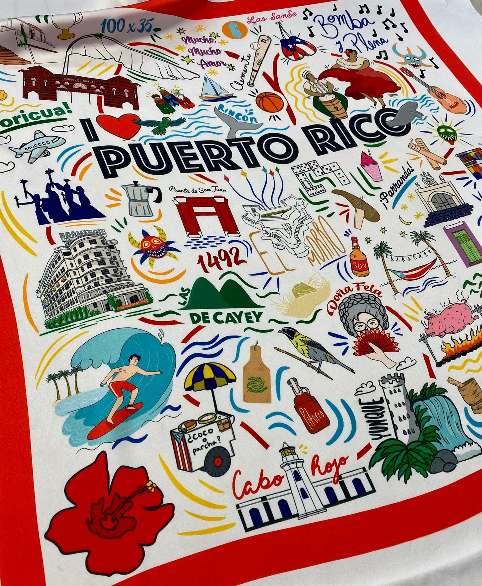 Pañuelo Puerto Rico Collage- Limited Edition